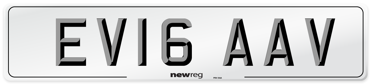 EV16 AAV Number Plate from New Reg